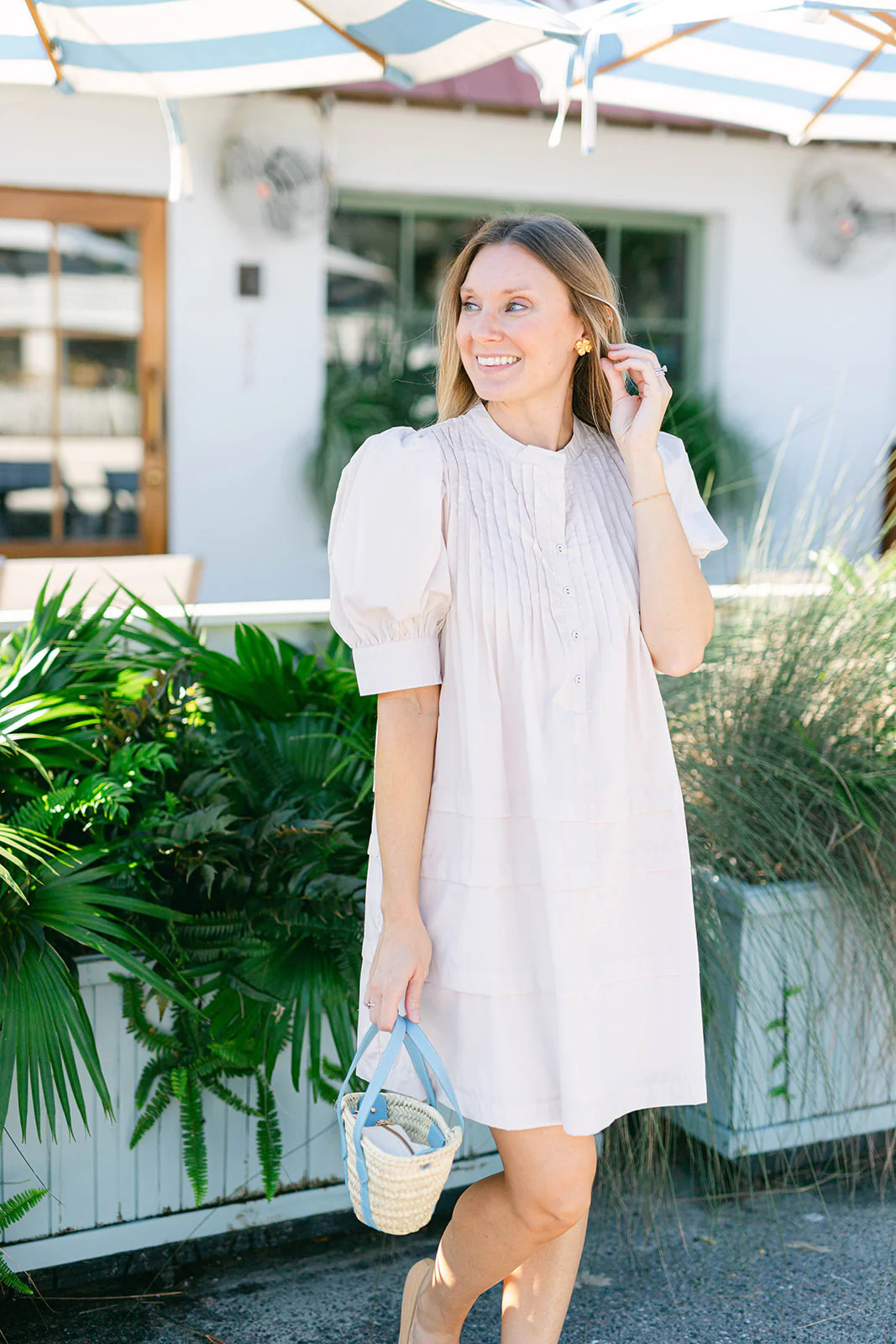 Charlotte Mini Dress in Ecru | Poppy and Pink