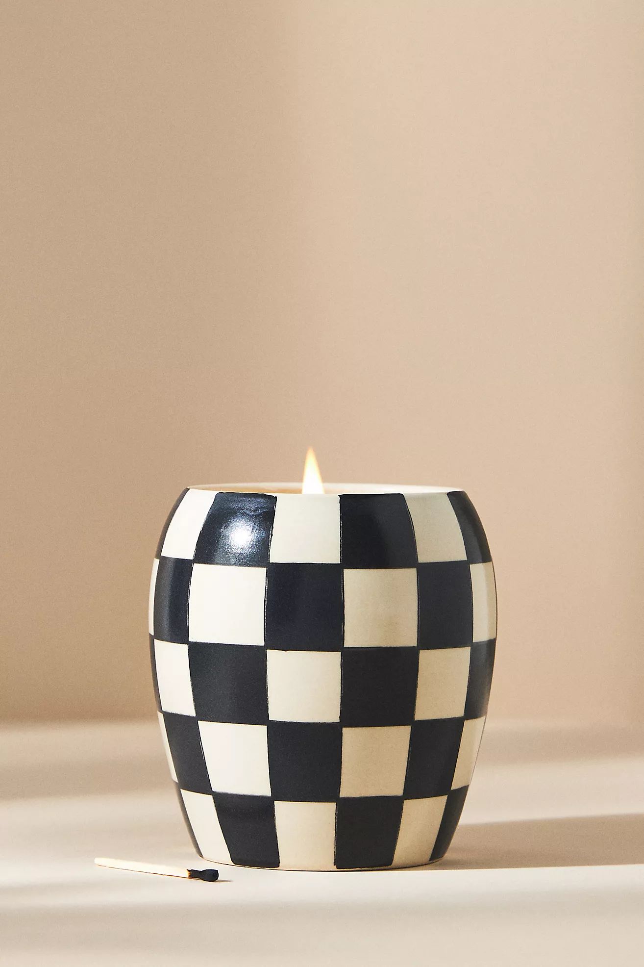 Paddywax Checkmate Black Fig + Olive Porcelain Jar Candle | Anthropologie (US)
