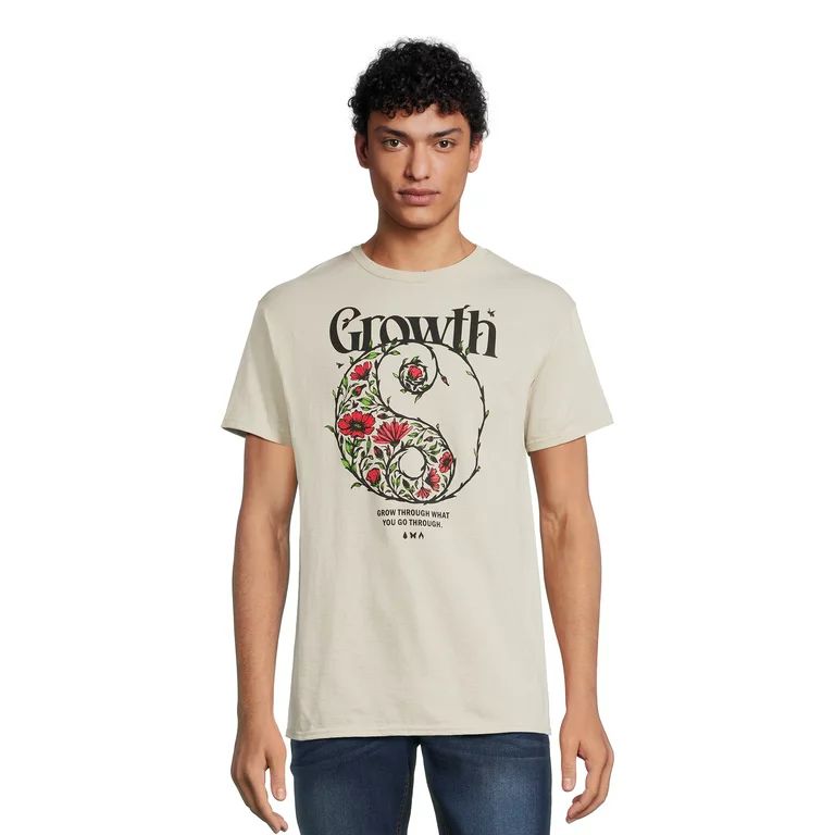 Growth Floral Yin Yang Men's Graphic Tee with Short Sleeves, Sizes S-3XL | Walmart (US)