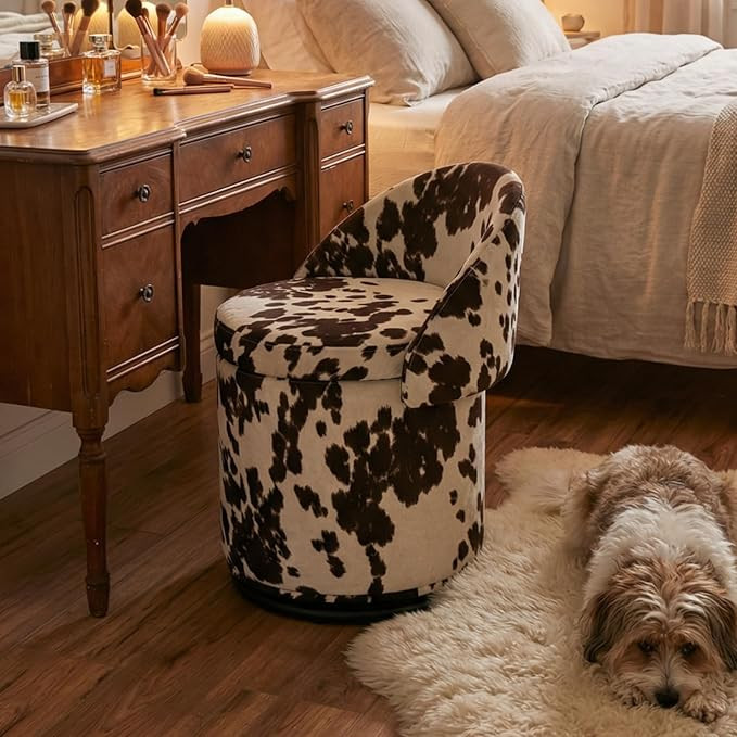 Ya-Home Modern Swivel Ottoman Vanity Chair, Linen Upholstered Barrel Club 360°Degree Swivel Side... | Amazon (US)