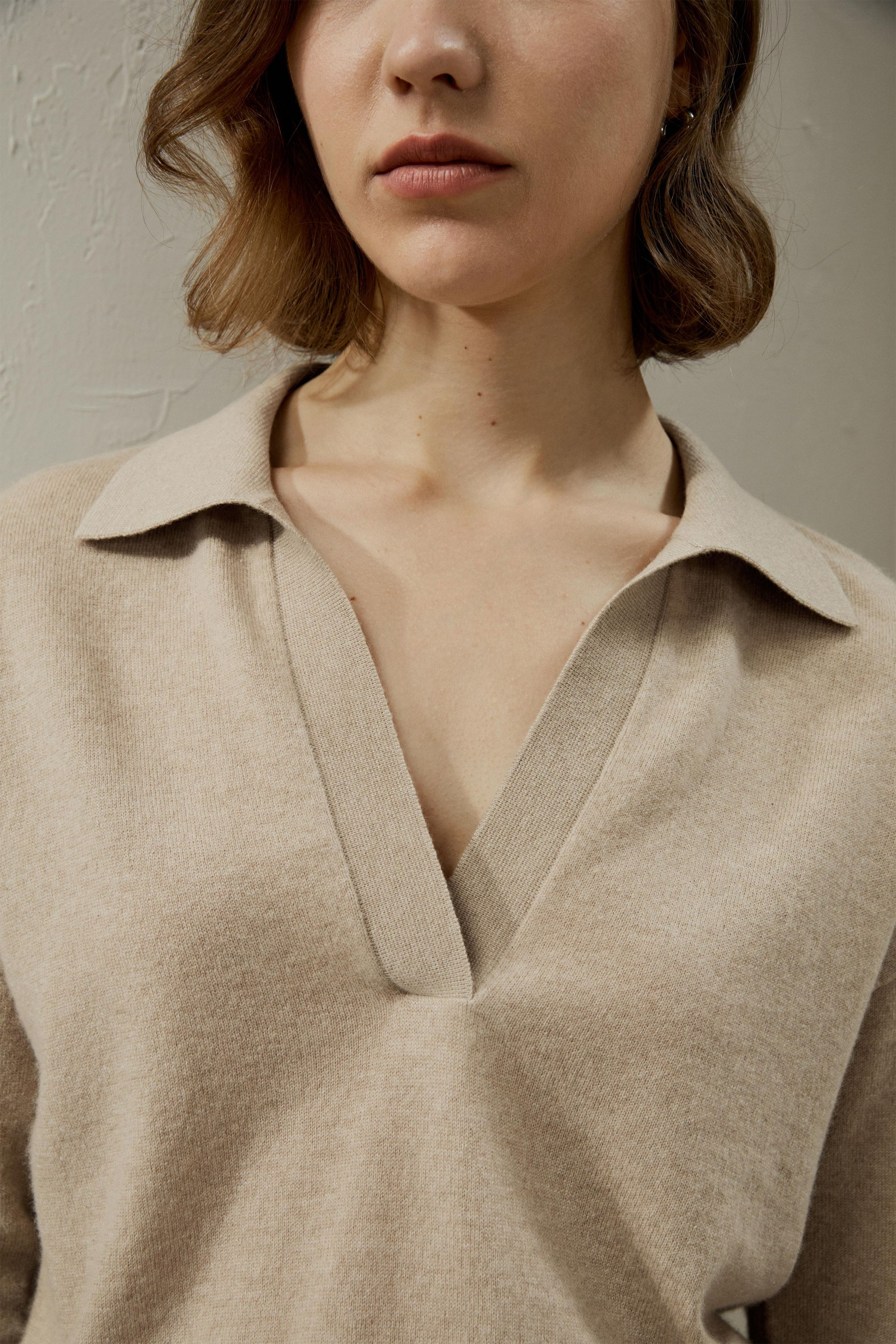 Cashmere Polo Shirt | LilySilk