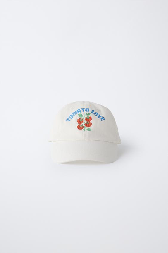 EMBROIDERED TOMATO CAP | Zara US