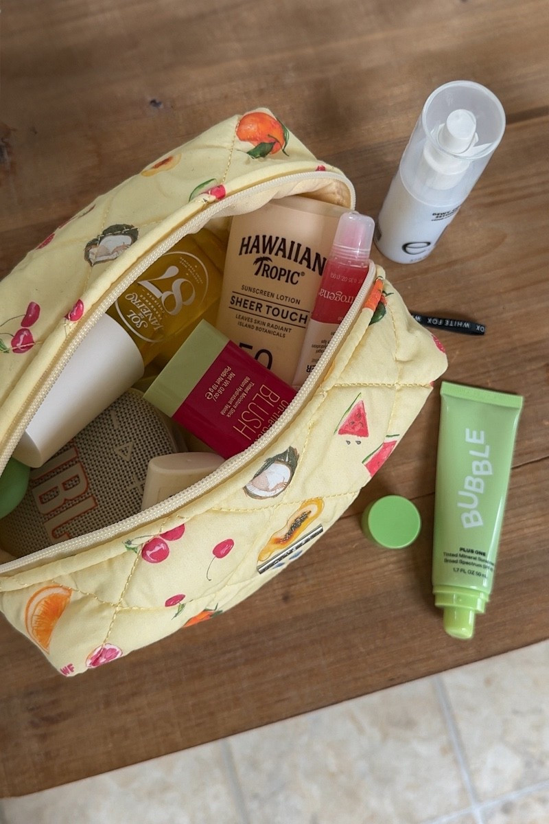 Summer favs recap of what's in my cosmetic pool/beach bag ✨🤍🍉🍒🍊🥥🧴💚

My favorite summer time warm weather products and necessities.
Cosmetic bag, sunscreen, blush, setting spray, dewy, makeup, lotion, elf, bubble, swatches, lip gloss, holy grail, skin care, neutrogena, pixi, beauty, sol de janeiro, road trip essentials, vacation essentials, what's in my bag, pack with me, spf, sun tan lotion, setting mist, ulta, Sephora, white fox, makeup of the day, get ready with me, preppy

#LTKBeauty #LTKItBag #LTKStyleTip