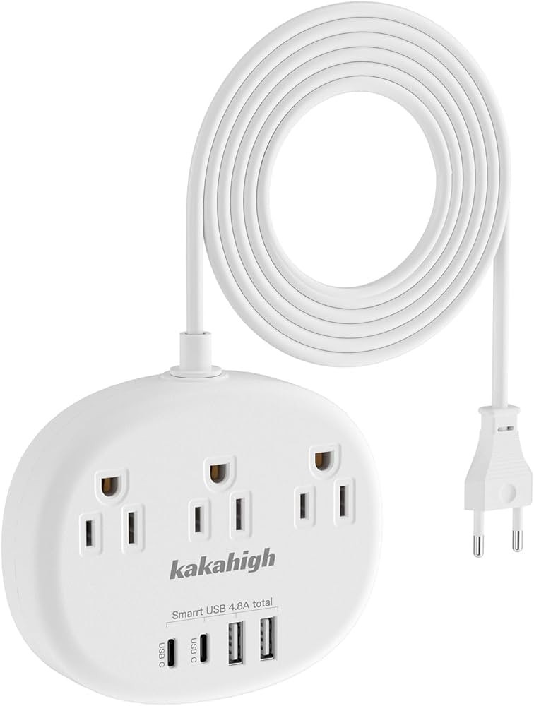 European Travel Plug Adapter with USB C, Multi Country Outlet Adapter with 3 AC Outlets and 4 USB... | Amazon (US)
