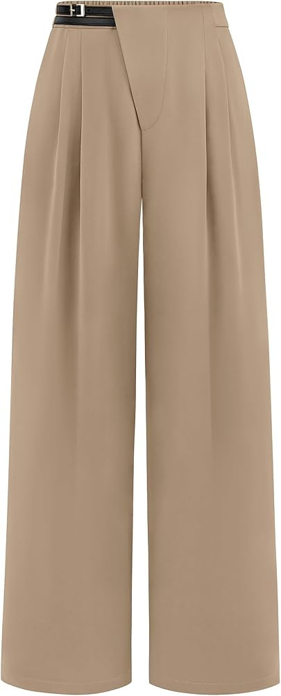 PRETTYGARDEN Women's Wide Leg Pants Dressy High Waisted Business Casual Work Office Suit Palazzo ... | Amazon (US)