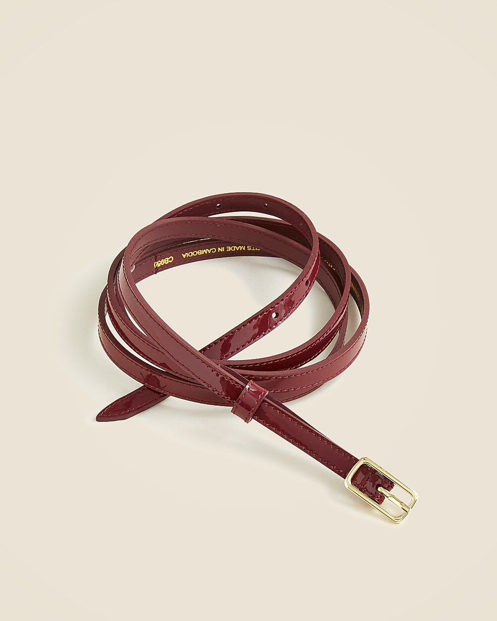 Thin patent leather belt | J. Crew US
