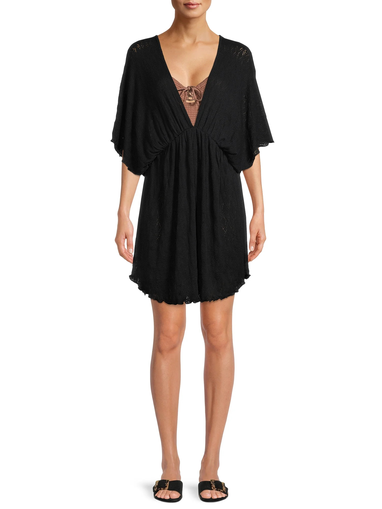 Time and Tru Women's Plus Size Cinch Waist Dress Cover Up | Walmart (US)