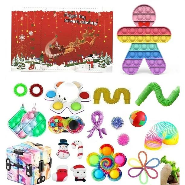 xiqaalombvt Advent Calendar, Christmas Count Down Calendar with Fidget Toys Set - Walmart.com | Walmart (US)