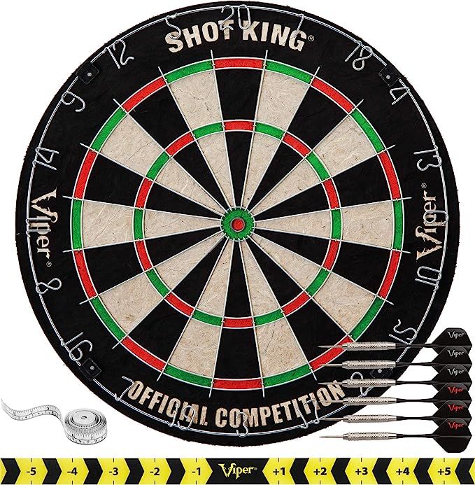 Viper by GLD Products Shot King Regulation Bristle Steel Tip Dartboard Set with Bullseye Metal Ra... | Amazon (US)
