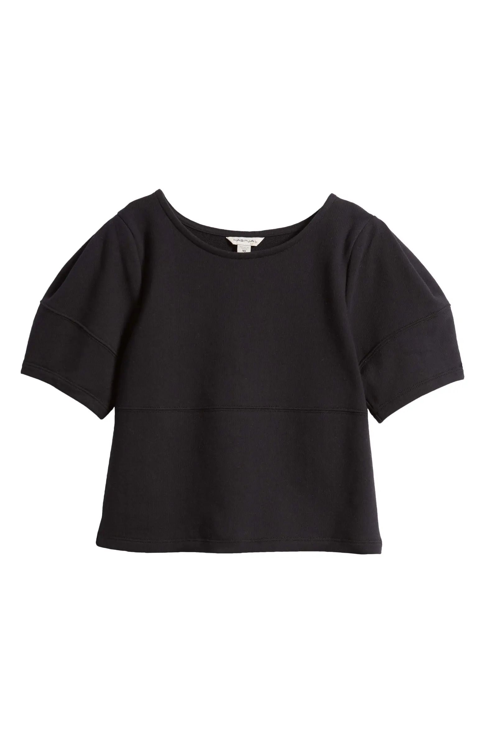 Kids' Puff Sleeve Cotton French Terry Sweatshirt | Nordstrom