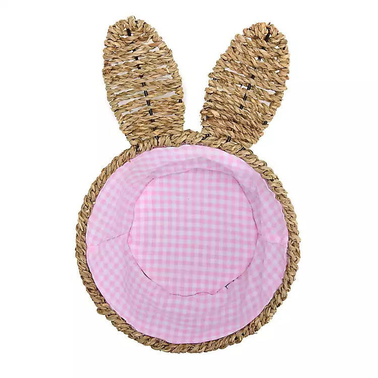 Pink Gingham Wicker Bunny Basket | Kirklands