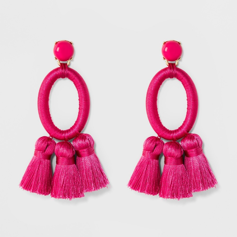 Sugarfix by BaubleBar Hoop with Tassels Earrings - Pink, Girl's | Target