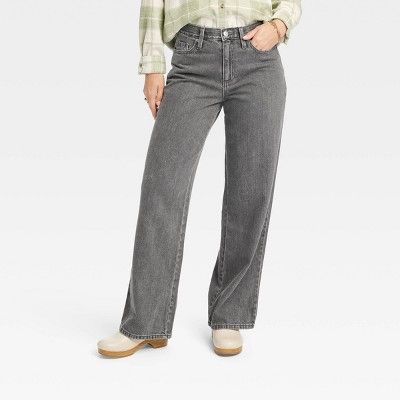 Women's High-Rise Wide Leg Jeans - Universal Thread™ Gray Wash | Target