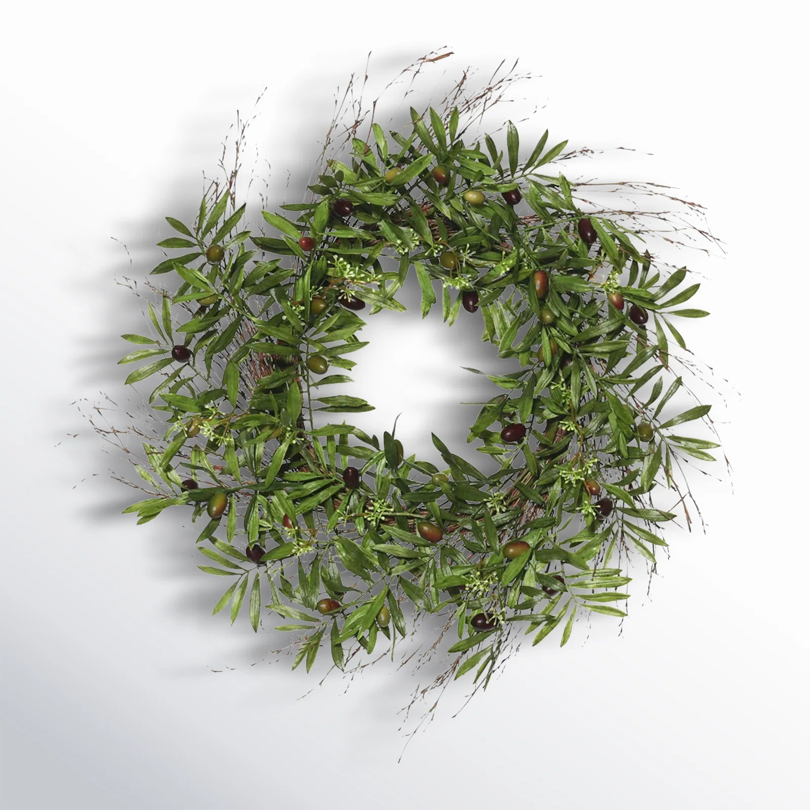 Faux Olive Polyester 24'' Wreath | Wayfair North America