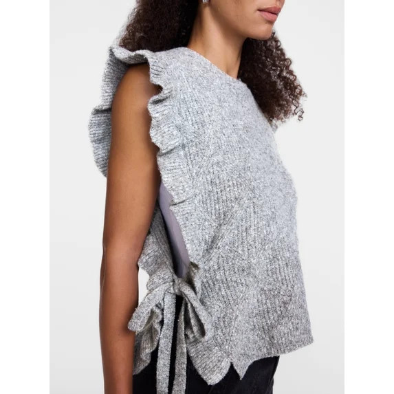 Scenario Women's Ruffle Sweater Vest, Sizes S-XXXL | Walmart (US)