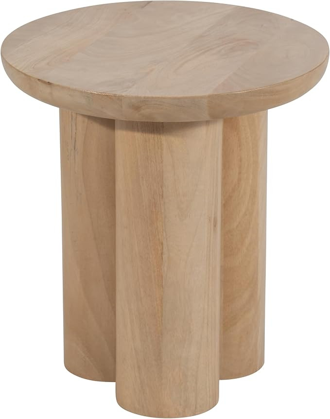 Sagebrook Home Mango Wood Accent Table - Modern Round End Table with Sturdy Base - Handcrafted Si... | Amazon (US)