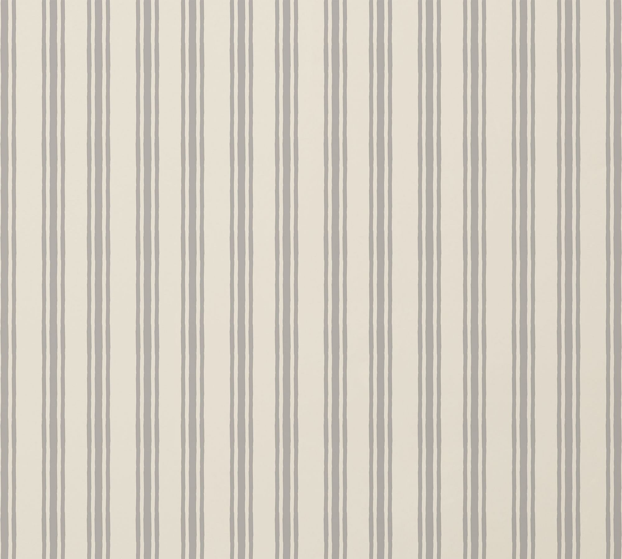 Striped Wallpaper, Gray | Pottery Barn (US)