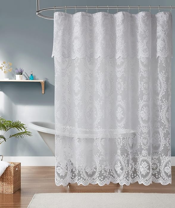 72 Inch Gothic Shower Curtain with Valance. SH White 72 | Amazon (US)