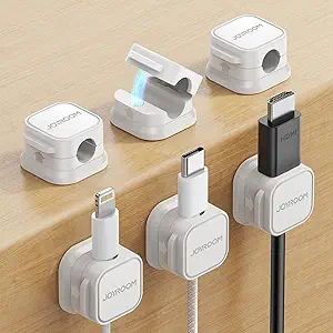 6 Pack Magnetic Cable Clips [Cable Smooth Adjustable] Cord Holder, Under Desk Cable Management, J... | Amazon (US)