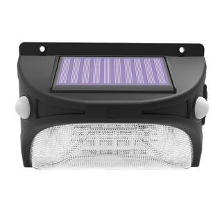 4.44-Watt Equivalent Integrated LED Black Color Changing Solar Motion Sensing Area Wall Pack Ligh... | The Home Depot
