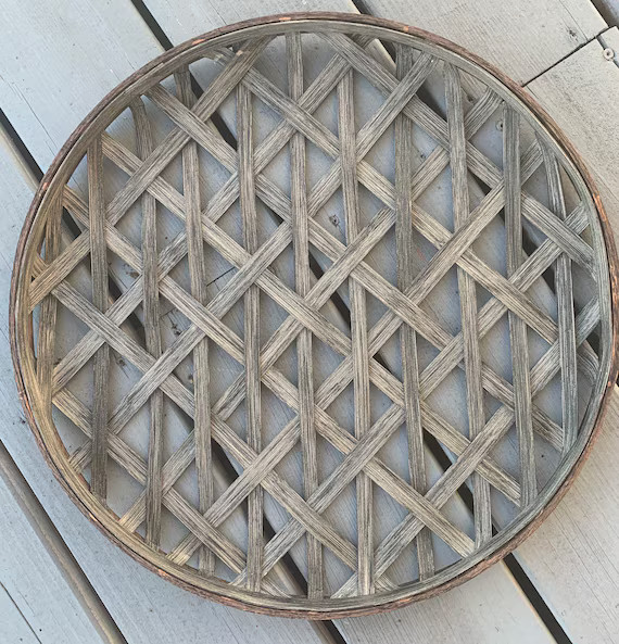 18 Round Handmade Tobacco Basket  Basket Wall Decor   | Etsy | Etsy (US)