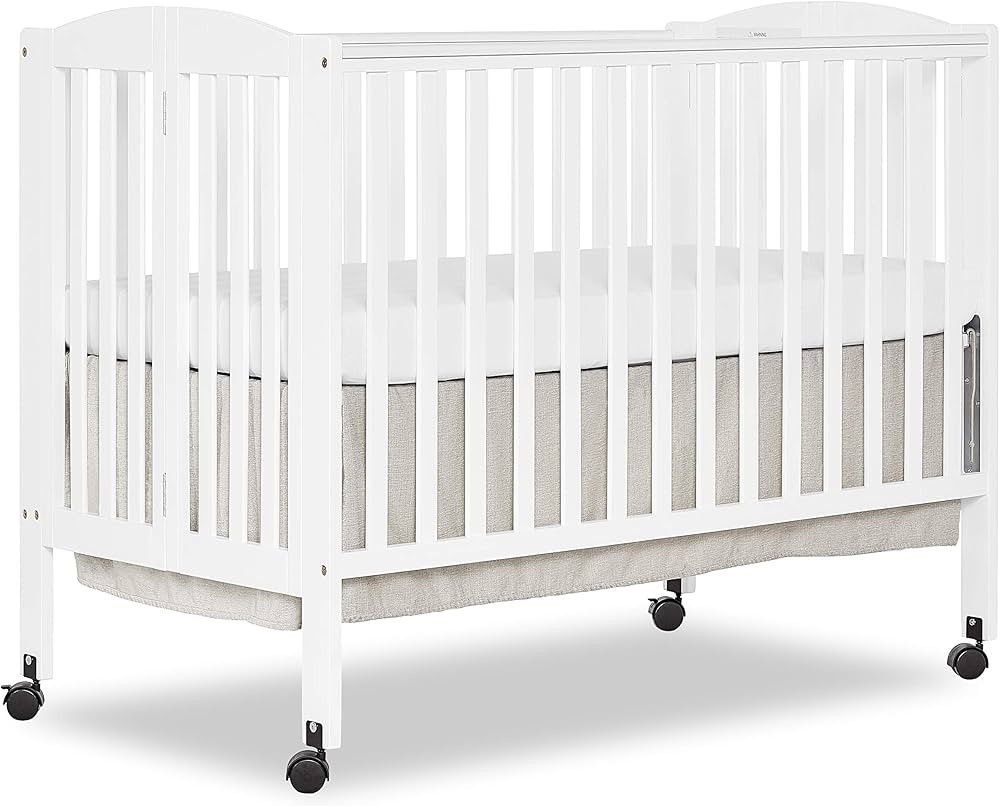 Dream On Me, Full Size 2-in-1 Folding Stationary Side Crib, White | Amazon (US)