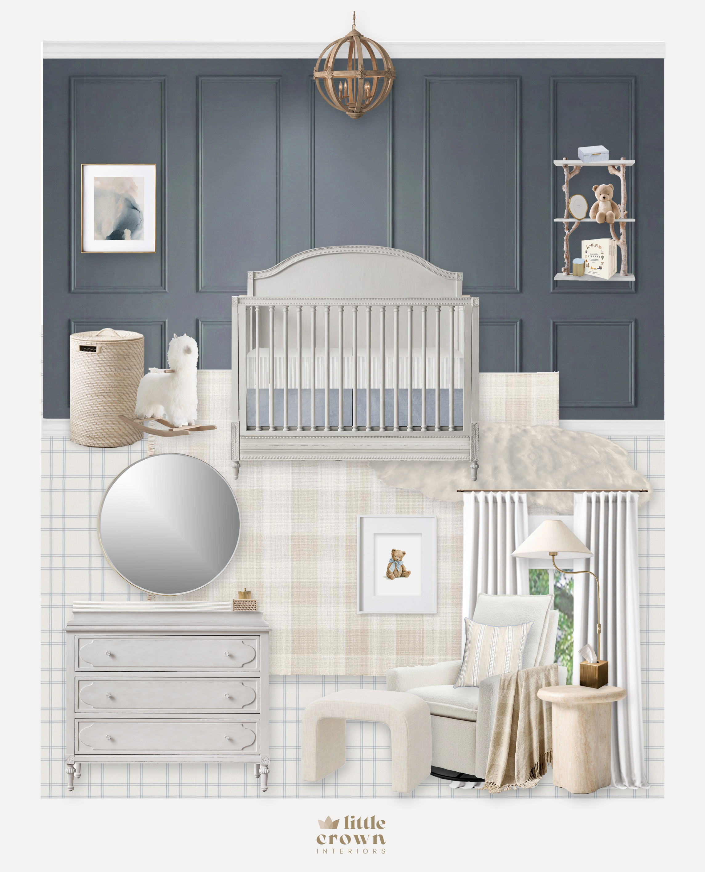 This new nursery design was for a client who wanted a classic and sophisticated nursery with a few modern touches. ⁠
⁠
She already owned a set of traditional nursery furniture so she wanted to bring in those classic elements while balancing the design with some modern touches too.⁠
⁠
We started by switching up the wall paneling to a more classic style and softening the color (it used to be a dark navy).⁠
⁠
Then we layered in neutrals, plaids, a few preppy decor pieces and some teddy bears 🧸⁠

See more of this room on the blog! www.littlecrowninteriors.com.

Design by Little Crown Interiors 

 #LTKHome #LTKBaby #LTKBump