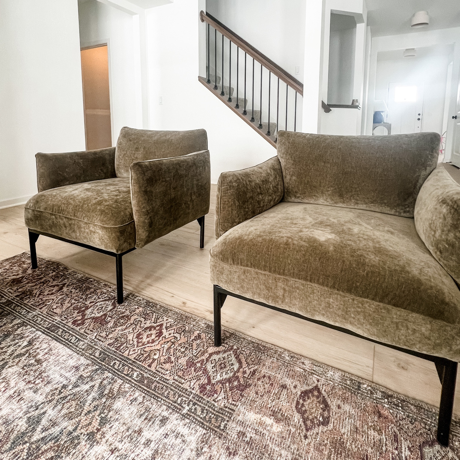 Accent chair, west elm, living room furniture, oriental rug. Living room decor, modern, Scandinavian .

#LTKhome #LTKSale