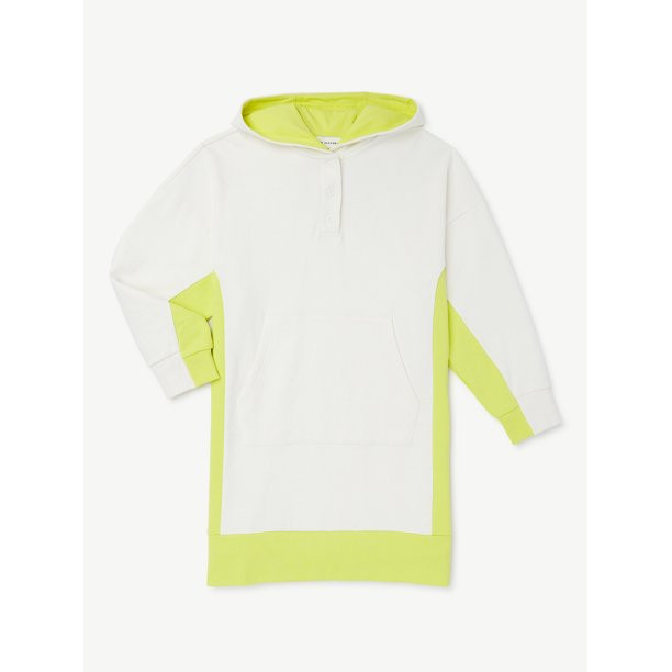 Free Assembly Girls Color Block Hoodie Dress, Sizes 4-18 | Walmart (US)