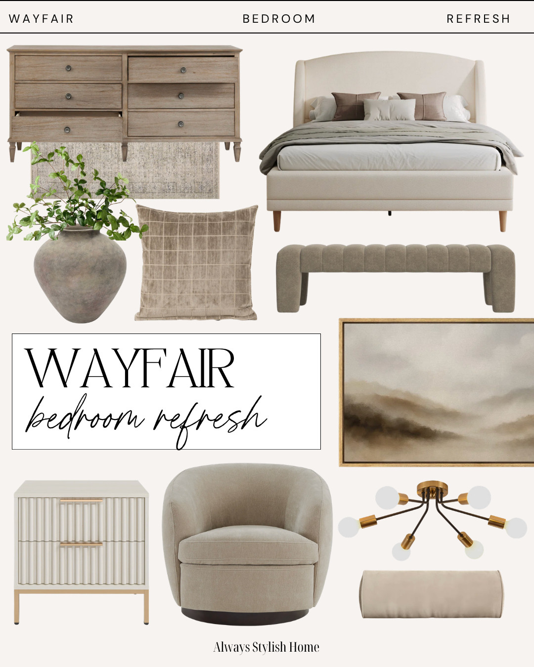 Wayfair bedroom refresh finds to create a calm, cozy, and elevated space. Think soft bedding, warm textures, neutral furniture, and simple decor that instantly transforms your bedroom for a more relaxed, minimal look. These Wayfair home finds are perfect if you love a neutral aesthetic, cozy layers, and modern classic bedroom style.
#wayfairhome #bedroomrefresh #neutralbedroom #cozybedroomstyle #wayfairfinds #homedecorinspo #neutralhomedecor #modernclassicstyle #bedroominspo #ltkhome 

 #LTKSeasonal #LTKHome
