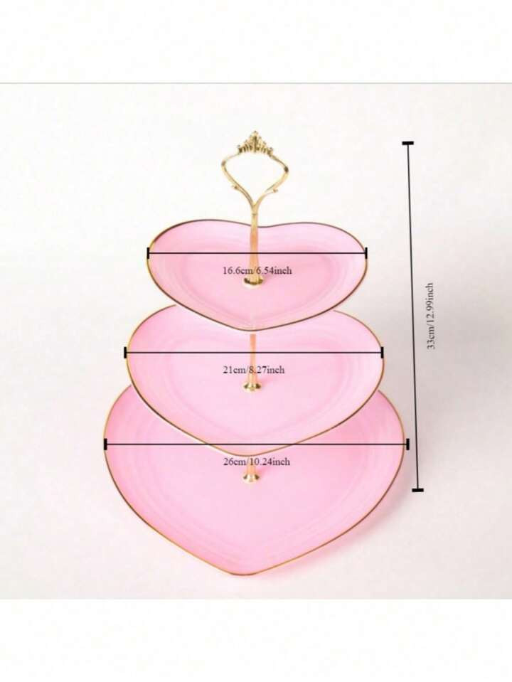 3-Tier Heart Shaped Cake Stand For Creative Wedding, Birthday Party, Candy, Dessert, Afternoon, H... | SHEIN