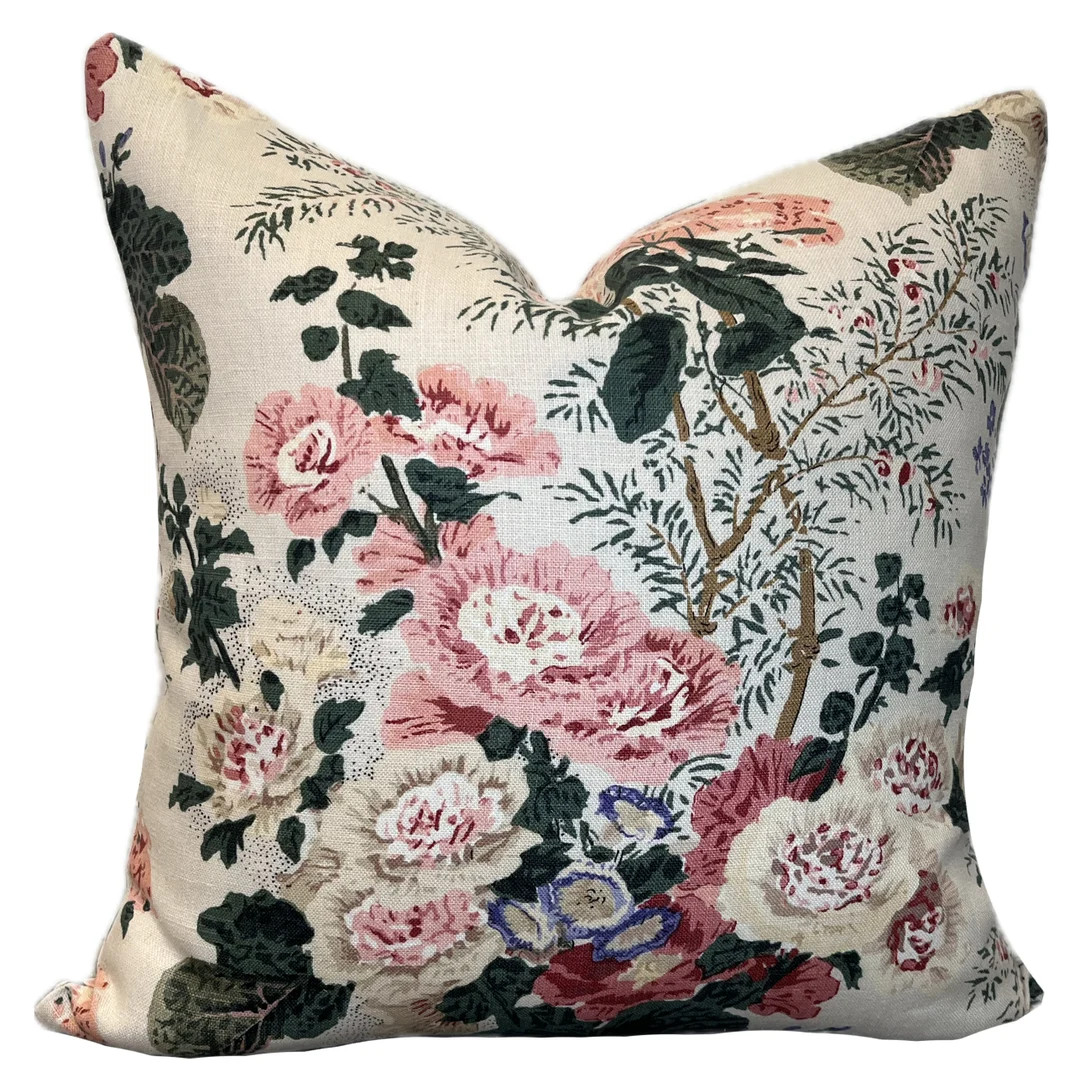 Lee Jofa Althea Poppy/sage/cream Cushion Cover Pillow Cover Double Sided - Etsy Canada | Etsy (US)