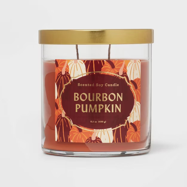 Lidded Glass Jar Bourbon Pumpkin Candle - Opalhouse™ | Target