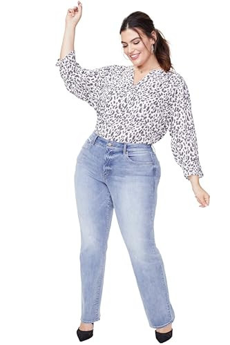 NYDJ Women's Plus-Size Plus Size Marilyn Straight Leg Jeans Pants, Biscayne, 14W | Amazon (US)
