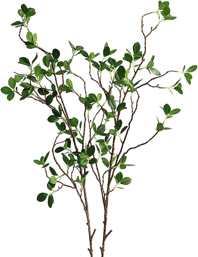 Xilyya 2PCS Artificial Eucalyptus Stems Faux Greenery for Tall Vase Wedding Bouquets DIY Home Flo... | Amazon (US)