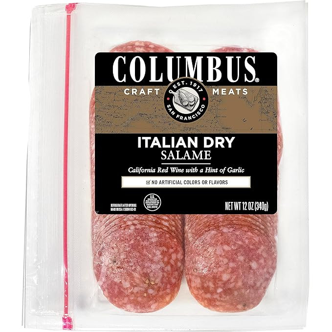 Columbus Italian Dry Salami, Sliced Charcuterie Meat, 12Oz Pack | Amazon (US)