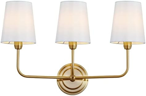 Safavieh Lighting Sawyer Brass Gold 3-Light Wall Sconce (LED Bulbs Included) | LED Bulbs Included... | Amazon (US)
