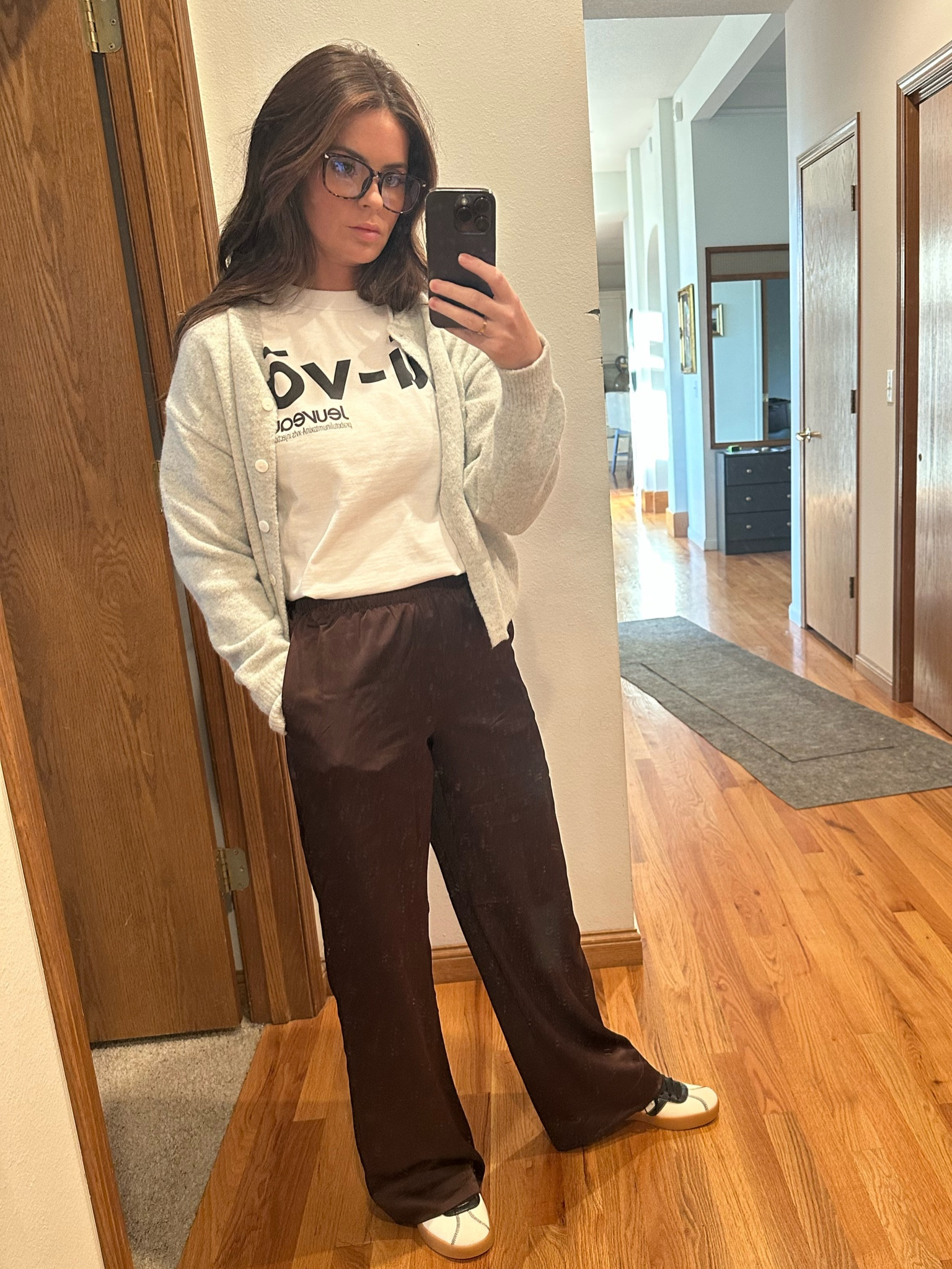 Target satin pants outfit