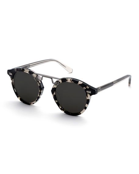 KREWE STL II Round Gradient Sunglasses, Tortoise | Neiman Marcus