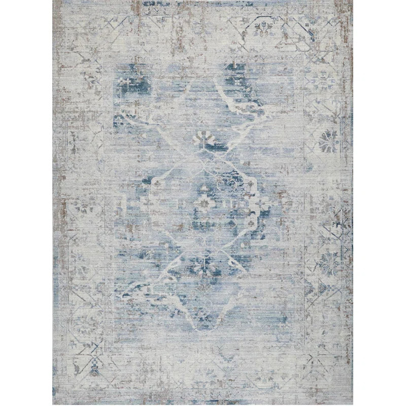 The Met x Exquisite Rugs Vintage Looms Light Blue/Beige Area Rug | Perigold