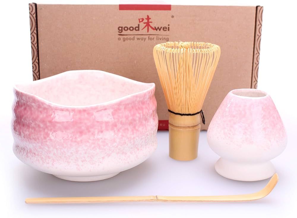 Goodwei Japanisches Matcha Komplett-Set mit hochwertiger Teeschale (Sakura, 120) | Amazon (DE)
