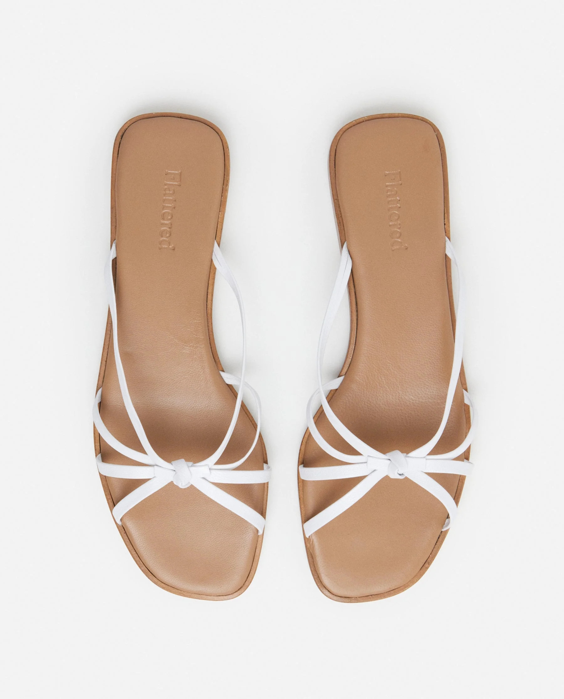 Mimosa Leather White Sandal | Flattered