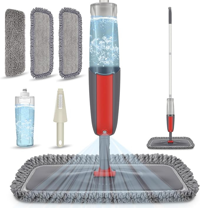 Spray Mops for Hardwood Floor Cleaning - MEXERRIS Wet Dust Mops with 3X Reusable Washable Pads Mi... | Amazon (US)