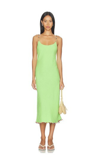 Polo Ralph Lauren Linen Scoop Neck Slip Dress in Green. - size 4 | Revolve Clothing (Global)