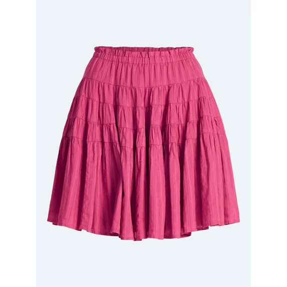 Scoop Women’s Tiered Cotton Skirt, Sizes XS-4X | Walmart (US)