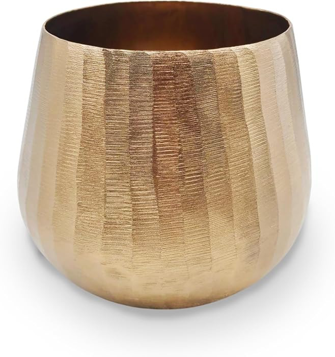 Brass Hammered Planter for Plants and Succulents - Modern, Vintage, Mid-Century Modern - Gold Col... | Amazon (US)