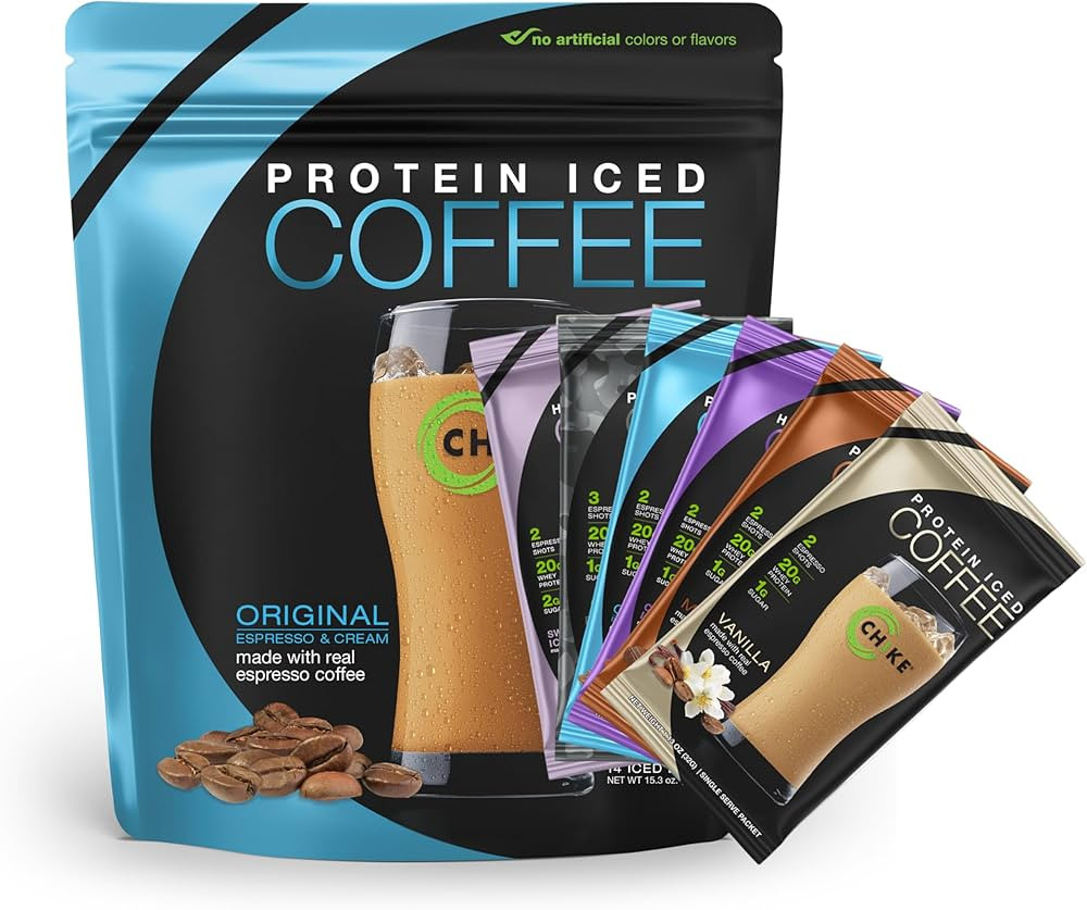 Chike High Protein Iced Coffee Sampler Pack and Original Bundle, 20 G Protein, 2 Shots Espresso, ... | Amazon (US)