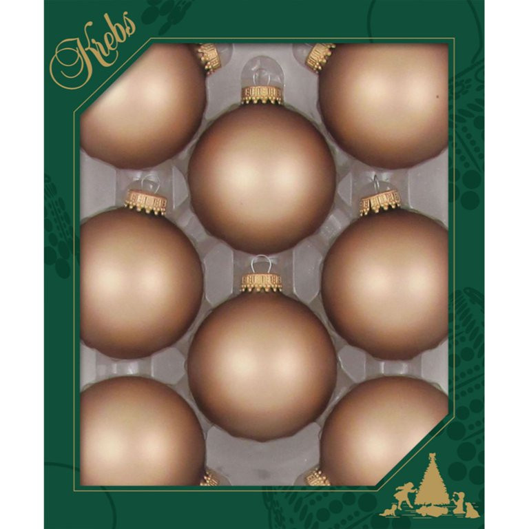 Christmas by Krebs Cappuccino Velvet Brown Seamless Glass Christmas Ball Ornaments, 8 Count (2.63... | Walmart (US)