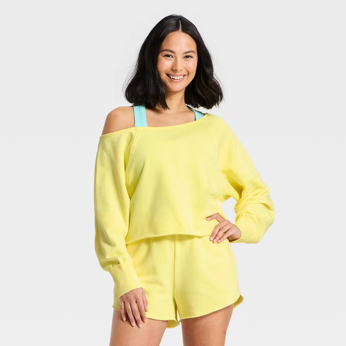 Women's French Terry Off-The-Shoulder Sweatshirt - JoyLab™ | Target
