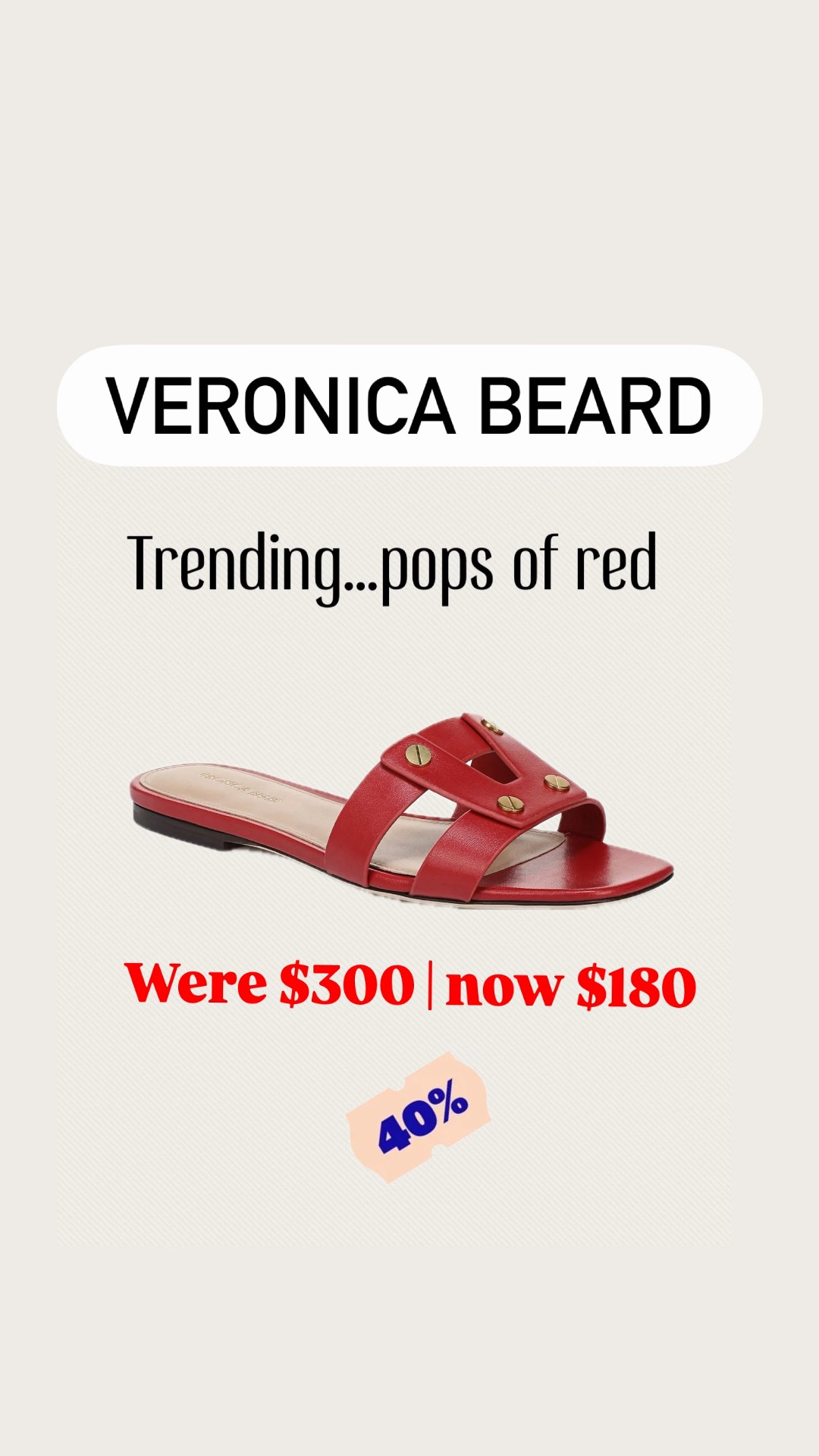 Wow! Save 40% on Veronica Beard sandals 

#LTKSaleAlert #LTKOver40